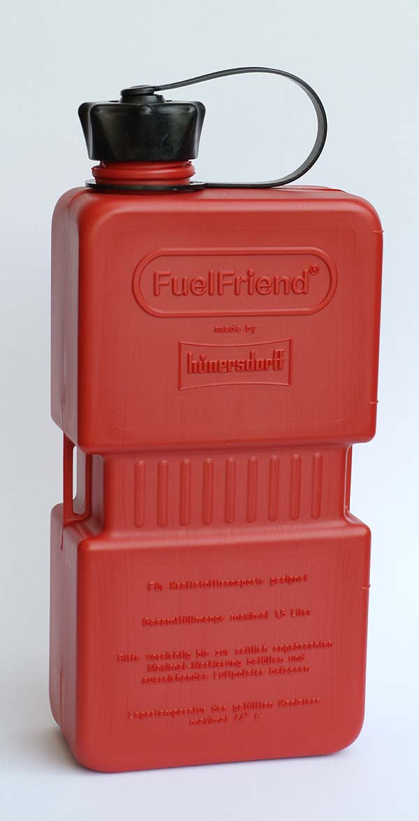 2x FuelFriend®-PLUS 1 Liter Klein-Benzinkanister Mini-Reservekanister Roller uvm 